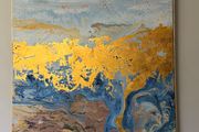 Navy and Gold Canvas 90cm x 90cm