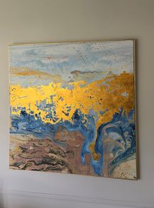 Navy and Gold Canvas 90cm x 90cm