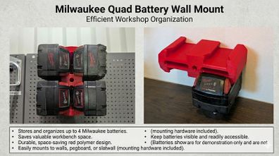 Milwaukee Quad Battery Wall Mount