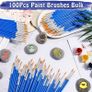 100Pcs Paint Brushes Small, Anezus Paint Brushes for Kids Fine Paint Brushes Set Detail Paint Brushes for Classroom Model Canvas Face Nail Art Acrylic Watercolor Paint Craft Supplies Image 2