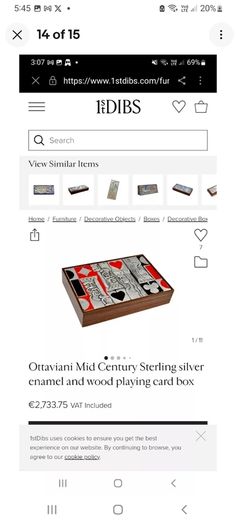 Rare and antique sculpted wood and .925 silver box look at all pictures  perfect for stylish card lovers