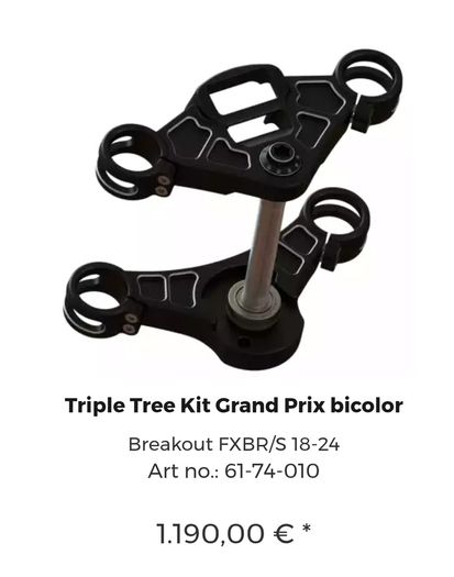harley breakout m8 thunderbike grand prix triple tree and clipons