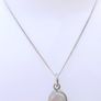 925 Sterling Silver Necklace with Real Freshwater Pearl Pendant length18,5" - 3g Image 5
