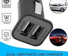 Usams Dual Port USB Car Fast Charger Black
