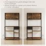 Kitchen Shelf with Sockets Baking Rack Adjustable Shelves Fabric Drawer 12 Hooks Kitchen Rustic Brown Image 6