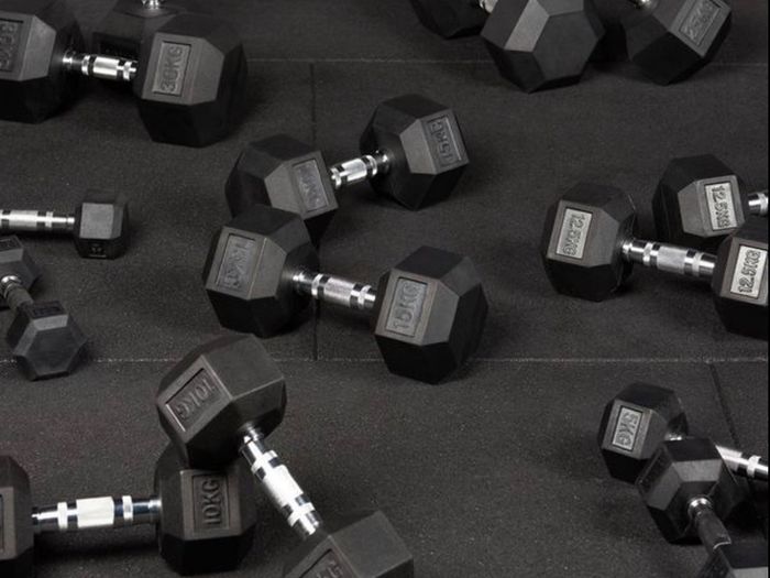 2.5 - 15kg Hex Dumbbells + Storage Rack
