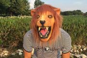 Lion Face Full Head Animal Mask Cosplay Latex Masquerade Costume Party Halloween