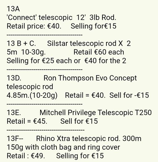 Assorted Telescopic Rods