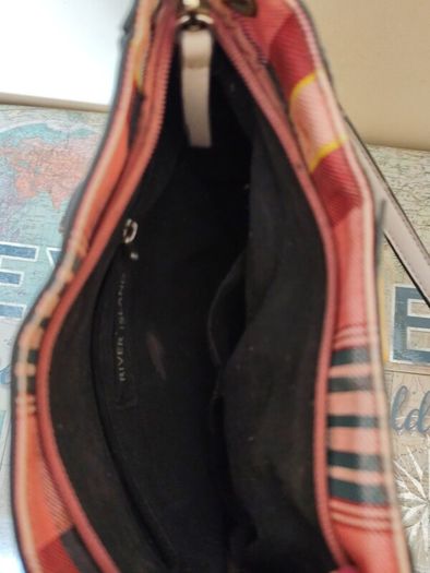 River Island Plaid Tartan Winged Tote Bag Crossbody & Chain Detail