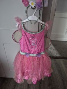 girls peppa pig fairy dress with hair band & wings