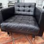 Black leather armchair Image 2