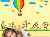 Dancing Monkeys Wall Stickers for Nursery Chldren Rooms Baby Art Disign