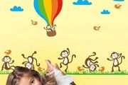 Dancing Monkeys Wall Stickers for Nursery Chldren Rooms Baby Art Disign