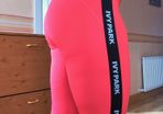 Bright Coral Sports Leggings, size M