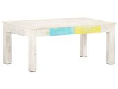 Coffee Table White 110x60x45 cm Solid Mango Wood