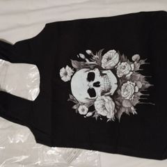 Skull canvas tote
