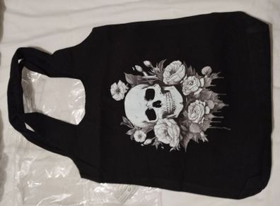 Skull canvas tote