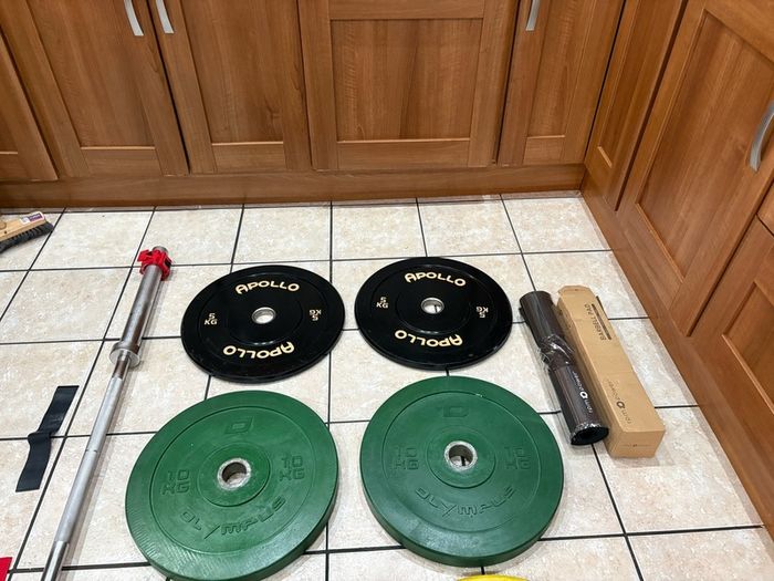 Quality Olympic Bumper Plates And Barbell Set!
