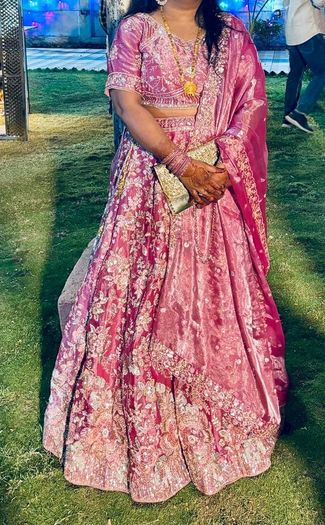 Beautiful pink organza lehenga