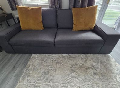 IKEA KIVIK 3-Seater Sofa + 2 Full Sets of Covers, Black & Grey