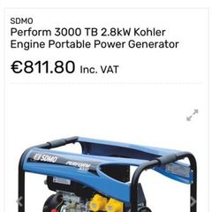 SDMO perform 3000TB 2.8KW Kohler engine Portable Power Generator