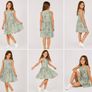 Girls Floral Summer Dress  Mint Green  Age 8 10 Image 3