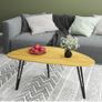Modern Oval Coffee Table Oak Simple Center Table  Scandinavian Image 9