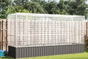 Aviary with Extension Silver 418.5x107x212 cm Steel