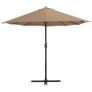 Outdoor Parasol with Aluminium Pole 460x270 cm Taupe Image 4
