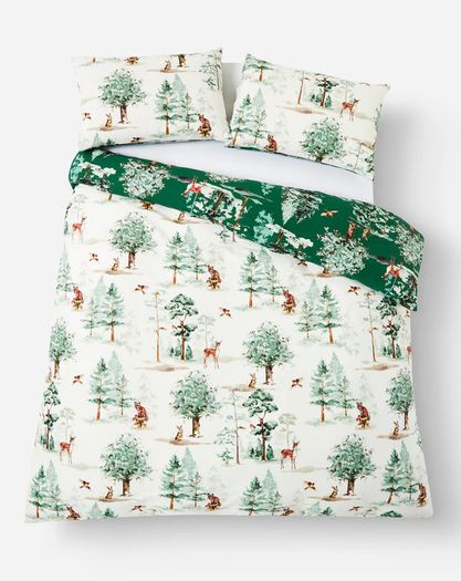 Woodland Christmas Duvet Set King Size Reversible