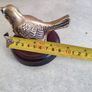 Vintage Brass Bird On Wood plaque/felt bottom. Image 4