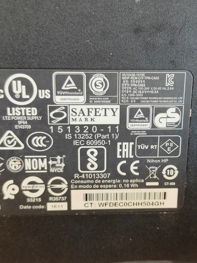 200W for HP Zbook 17 G3 G4 G5 G6 Charger 815680-002 L74881-001 928429-002 (Used/ Original)