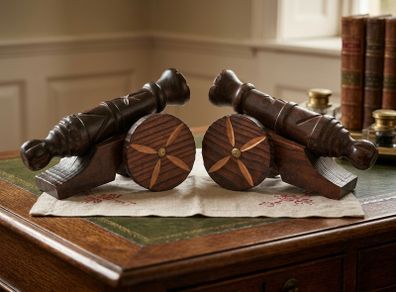 2 X 10" Wooden Desk Cannons