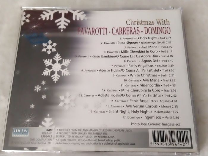 Christmas With Pavarotti, Carreras & Domingo Cd