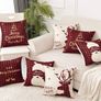 Set of 4 pillow cover, 45 x 45 cm Square Cushion Cover Cotton Linen Throw Pillow Covers Christmas Tree Snowflake Decor for Sofa bed couch cushions (FREE POSTAGE) Image 2