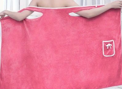 New - A Lovely Light Pink Bath / Shower Wrap - Size Chart in Pictures - Read Carefully - #