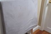 Single Bed Grey Velvet Headboard