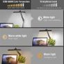 LED Desk Lamp Clamp - Swing Arm Desk Lamps for Study - Eye-Caring LED Desk Light - 3 Light Modes x 10 Brightness Levels - 12W - Rose Gold Black (FREE POSTAGE) Image 2