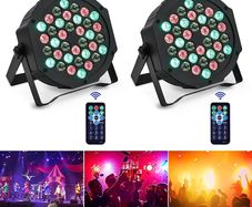 2PCS Stage Lights 36LED 72W Disco Light RGB DMX512 with Remote Control, Par Light 7 Modes Stage Lighting Effect DJ Lights for Party Bar Club Wedding Halloween Christmas (FREE SHIPPING)