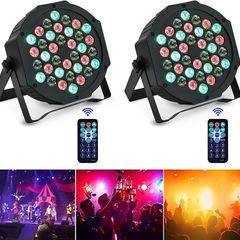 2PCS Stage Lights 36LED 72W Disco Light RGB DMX512 with Remote Control, Par Light 7 Modes Stage Lighting Effect DJ Lights for Party Bar Club Wedding Halloween Christmas (FREE SHIPPING)