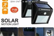 37555-2 2pcs 20 LED Solar Power Garden Lamp