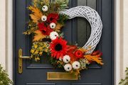 55cm Autumnal wicker wreath