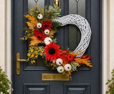 55cm Autumnal wicker wreath