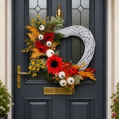 55cm Autumnal wicker wreath