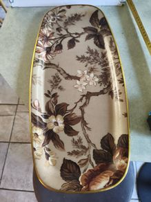 Vintage from the 1970s 47.5 x 21.5 CMS. Tray Fibreglass Arnold Designs Ltd, Chalford Gloss - Tray - Flowers