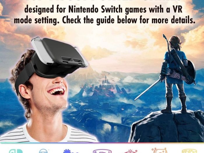 Headset designed for Nintendo Switch & Switch oled console with adjustable Lens for a virtual reality gaming experience and for Labo VR (FREE POSTAGE)