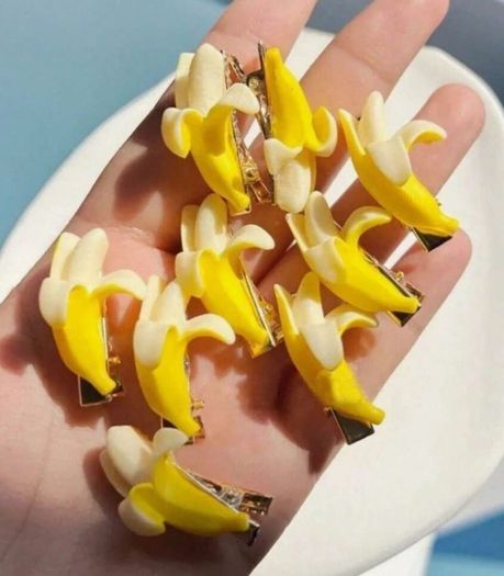 Funny Peelable Banana Hair Clips Set