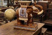 Glazed stoneware large elephant plant stand