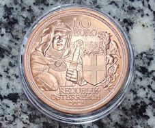 Set of Five Austria 10 Euro Copper Coins Uncirculated Knights Tales