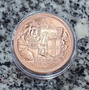 Set of Five Austria 10 Euro Copper Coins Uncirculated Knights Tales